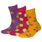 Preview: Damensocken "bunte Früchte" Gr. 35/38 & 39/42 im 3er Pack von Sympatico