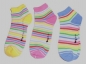 Preview: Kurzschaftsocken "Blumen & Ringel" in 5 Grundfarben Gr. 35/38 im 3er Pack mit Naht