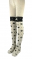 Preview: Kinderstrumpfhose "Schneekristalle" in beige und schwarz Gr. 86/92 bis 110/116