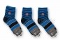 Preview: Kurzschaftsocken Boy geringelt in grau & marine von CNB Gr. 31/34 & 39/42 im 3er Pack nahtlos