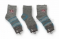 Preview: Kurzschaftsocken Boy geringelt in grau & marine von CNB Gr. 31/34 & 39/42 im 3er Pack nahtlos