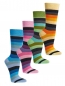 Preview: Blockringelsocken in Trendfarben aus BIO Baumwolle Gr. 36/41 & 42/47 im 2er Pack & handgekettelter Fußnaht