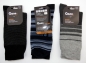 Preview: geringelte Anzugsocken ohne Gummi "Qano Relax" Gr. 39/42 & 43/46 im 3er Pack & nahtfreier Spitze