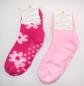 Preview: ABS Kuschelsocken mit Stoppernoppen super weich "Blumenmuster & uni" Gr. 35/38 & 39/42 im 2er Pack