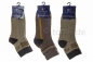 Preview: Kurzschaftsocken RS aus weicher Baumwolle Boy "Zahl & oliv/beige" Gr. 19/22 bis 35/38 im 3er Pack gekettelt