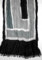 Preview: feiner und weicher Damenschal "farbige Rechtecke" mit Fransen "natur Pur" in schwarz/grau 180 x 40 cm