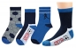 Preview: Fußball, Soccer & Jeansmuster Kindersocken im 3er Pack Gr. 23/26 bis 39/42 nahtlose, gekettelte Spitze