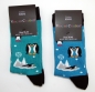 Preview: Motivsocken "Pinguin, Avakado & Flamingo" VCA weiche Baumwolle Gr. 36/40 & 41/45