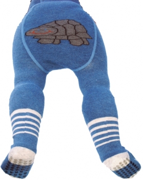 Krabbelstrumpfhose "Schildkröte" mit Stoppernoppen am Knie & Fuß sowie Pomotiv Gr. 62/68 bis 86/92