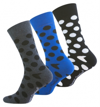 Punkte Socken für Herren mit weichem Bund im 3er Pack Gr. 39/42