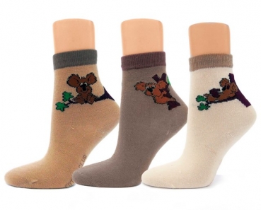 nahtlose Kindersocken KOALA im 3er Pack cotton club Gr. 23/26 bis 39/42 ohen 35/38