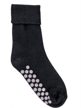 schwarze ABS Noppensocken mit Gummidruck Gr. 47/50 "socks4fun"