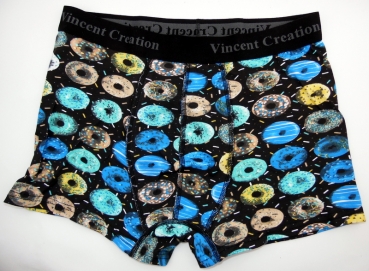 Hipster Boxershor aus weicher Baumwolle mit Elasthan "Donuts" Gr. 5, 7 & 8 im 2er Pack "Vincent Creation"