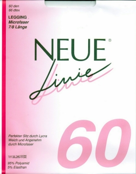 60 den schwarze 7/8 Microfaserleggings "Neu Linie" elegant, weich & robust Gr. 36/40 bis 44/46