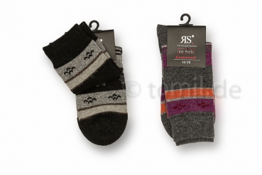 15% Angora & 15% Wolle dünne Wollesocken RS "Kamtschatka" Gr. 35/38 & 39/42 im 2er Pack