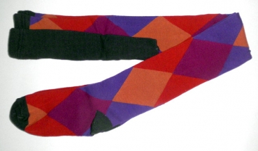 Harlekin bunte Kinderstrumpfhose Baumwolle mit Elasthan in lila Gr. 86/92 bis 152/164