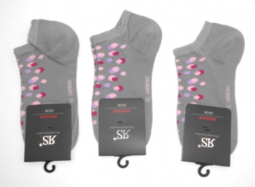 Damensneakersocken "Wassertropfen" RS Harmony Gr. 35/38 & 39/42 im 3er Pack ohne Naht