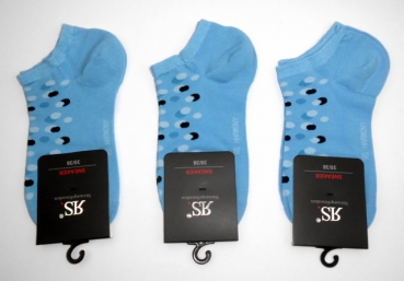 Damensneakersocken "Wassertropfen" RS Harmony Gr. 35/38 & 39/42 im 3er Pack ohne Naht