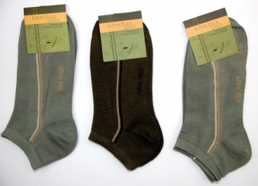 Bambus Sneakersocken mit Seitenstreifen & Softrand Gr. 39/42 & 43/46 im 3er Pack cnb