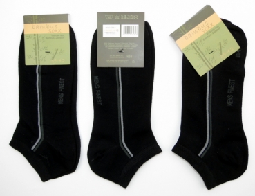 Bambus Sneakersocken mit Seitenstreifen & Softrand Gr. 39/42 & 43/46 im 3er Pack cnb