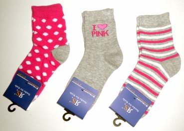 Jungen- und Mädchensocken ""Team sowie Pünktchen" Gr. 19/22 & 23/26 im 3er Pack nahtlos