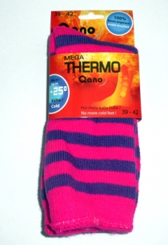 MEGA THERMO Ringelsocken super wärmend mit Innenfleece bis -25°C Kälte Größe 35/38 & 39/42 Qano