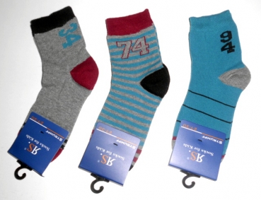 Kids Socken Motiv Boy und Girl im 3er Pack von RS Gr. 23/26 handgekettelt