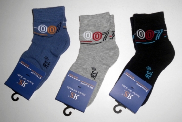 Kurzschaftsocken RS Boy "Motiv 007" Gr. 19/22 bis 27/30 im 3er Pack nahtlos