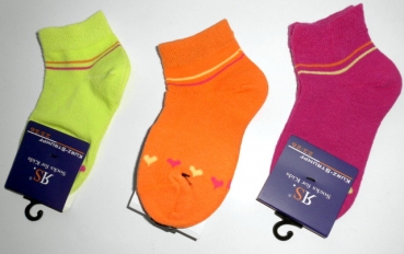 Kurzschaftsocken Girl "Punkte & Sommerfarben" Gr. 19/22 bis 35/38 im 3er Pack ohne 31/34 nahtlos