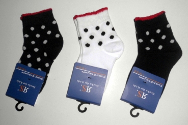 Kurzschaftsocken "kleine Punkte oder Fußball" im 3er Pack und gekettelt Gr. 19/22 bis 35/38