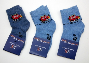 Kurzschaftsocken Kinder "(Auto) & Vögel" Gr. 19/22 bis 35/38 RS nahtfrei & gekettelt