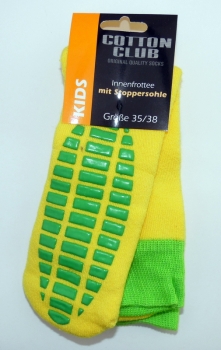 ABS Stoppersocken für Kinder mit Innenfrottee & farbigem Rand Gr. 23/26 bis 35/38