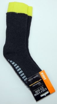 einfarbige & dicke ABS Stoppersocken für Kinder in dunklen Farben Gr. 23/26 bis 35/38 aus weicher Baumwolle