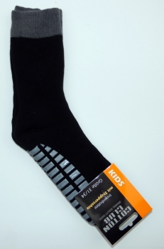 einfarbige & dicke ABS Stoppersocken für Kinder in dunklen Farben Gr. 23/26 bis 35/38 aus weicher Baumwolle