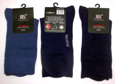 nahtlose Anzugsocken RS mit weichem Softrand "hellgrautöne & blautöne" im 3er Pack Gr. 39/42 & 43/46