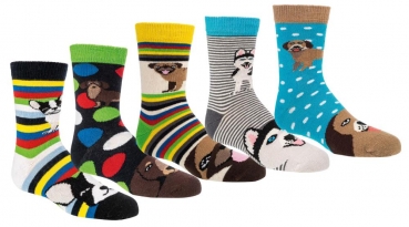 Hundesocken nahtfreie Kindersocken Gr. 23/26 & 27/30 im 3er Pack