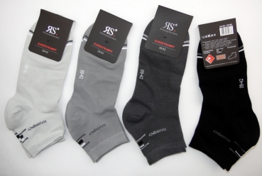 Kurzschaftsocken RS "Harmony grautöne" Gr. 39/42 & 43/46 im 3er Pack mit glatter Spitze