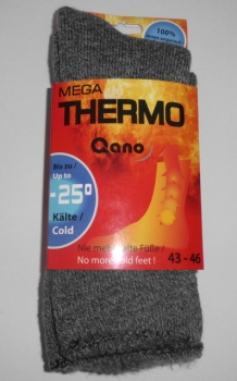 MEGA THERMO Qano Socken super wärmend mit Innenfleece bis -25°C Größe 34/37 bis 42/44