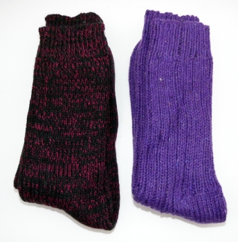 Grobstrick Norwegersocken mit Wolle & Baumwolle "Multicolor" wie selbst gestrickt im 2er Pack Gr. 41/45