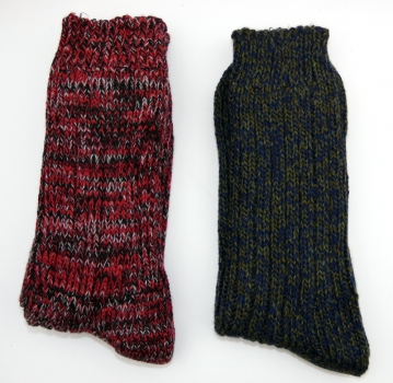 Grobstrick Norwegersocken mit Wolle & Baumwolle "Multicolor" wie selbst gestrickt im 2er Pack Gr. 41/45