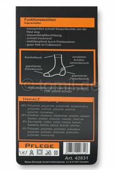 Kurzschaft Laufsocke mit nur verstärkter Spitze & Ferse RS "Running" 11cm hoch Gr. 35/38 bis 43/46