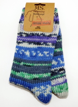 .Wollsocke 75% "Wilde Molly" jedes Socke ein Unikat Gr. 35/38 bis 43/46