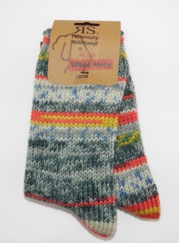 .Wollsocke 75% "Wilde Molly" jedes Socke ein Unikat Gr. 35/38 bis 43/46