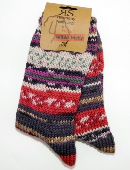 .Wollsocke 75% "Wilde Molly" jedes Socke ein Unikat Gr. 35/38 bis 43/46