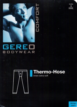 lange Thermo Unterhose "extra weich und warm" in anthrazit mit Knopfleiste "Gereo" Gr. 6 bis 9