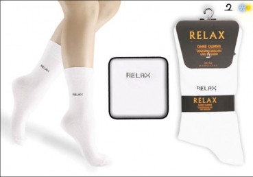 Relaxsocken ohne Gummidruck im 4er Pack Gr. 35/38 mit Naht  weiß oder schwarz