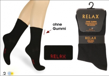 Relaxsocken ohne Gummidruck im 4er Pack Gr. 35/38 mit Naht  weiß oder schwarz