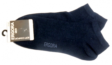 einfarbige Herrensneakersocken "Ergora" im 2er Pack aus weicher Baumwolle Gr. 39/42 bis 47/50 handgekettelt