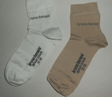 Kurzschaftsocke mit 98% Baumwolle Natur PUR Genua Down "Bruno Banani" Gr. 35/38 im 2er Pack