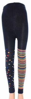 "ein Bein FEINRINGEL & ein Bein PUNKTE" Kinderleggings aus Baumwolle in 2 Farben Größe 86/92 bis 152/164